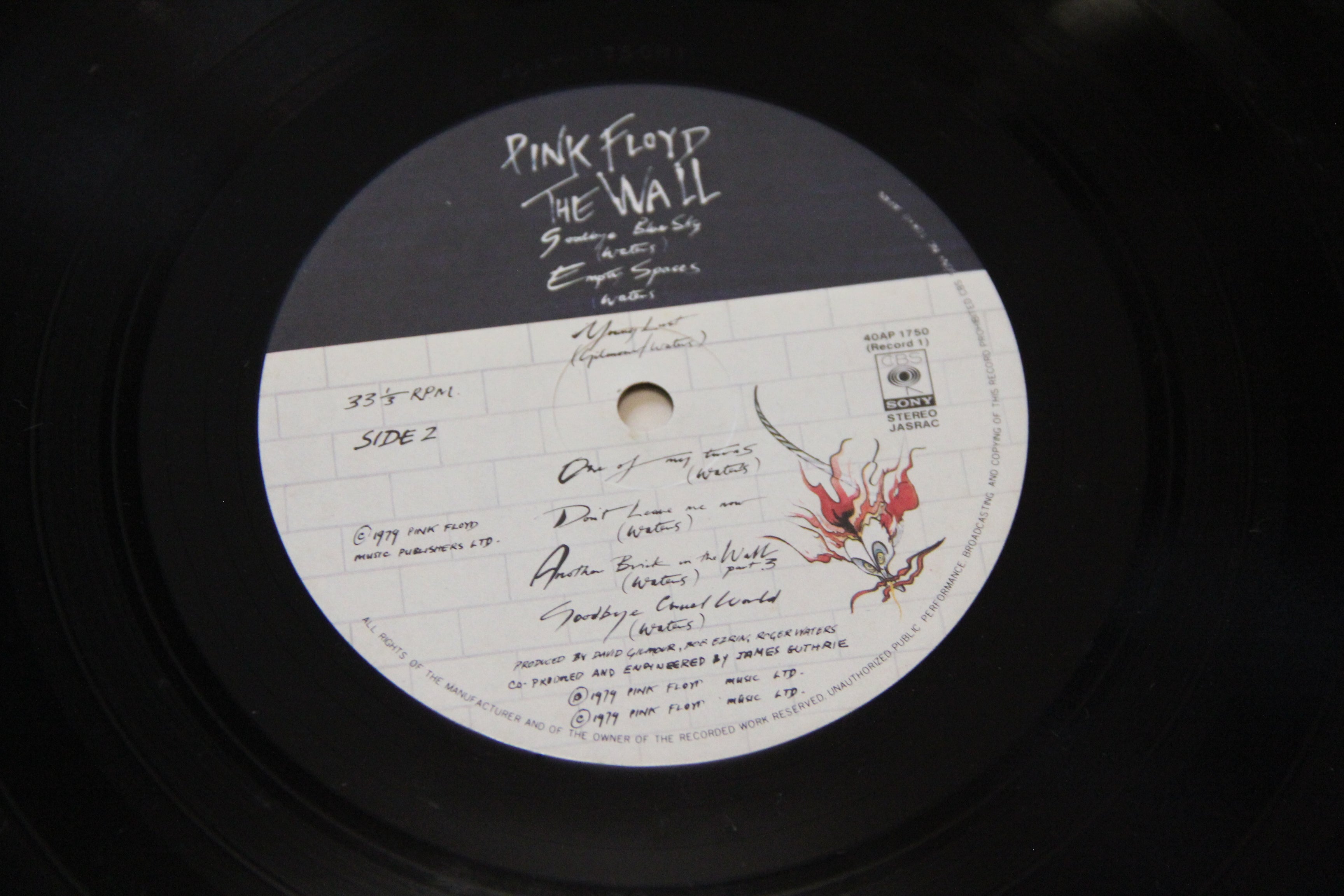 The Wall Pink Floyd Rock 2 × Vinyl LP 40AP 1750~1 Album